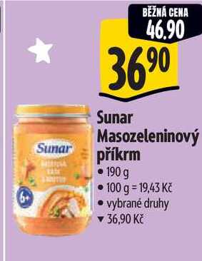 Sunar Masozeleninový příkrm, 190 g