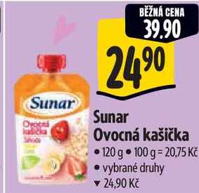 Sunar Ovocná kašička, 120 g