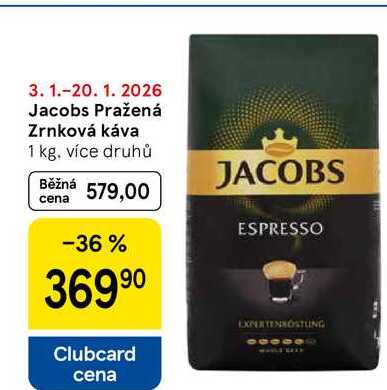 Jacobs Pražená Zrnková káva, 1 kg