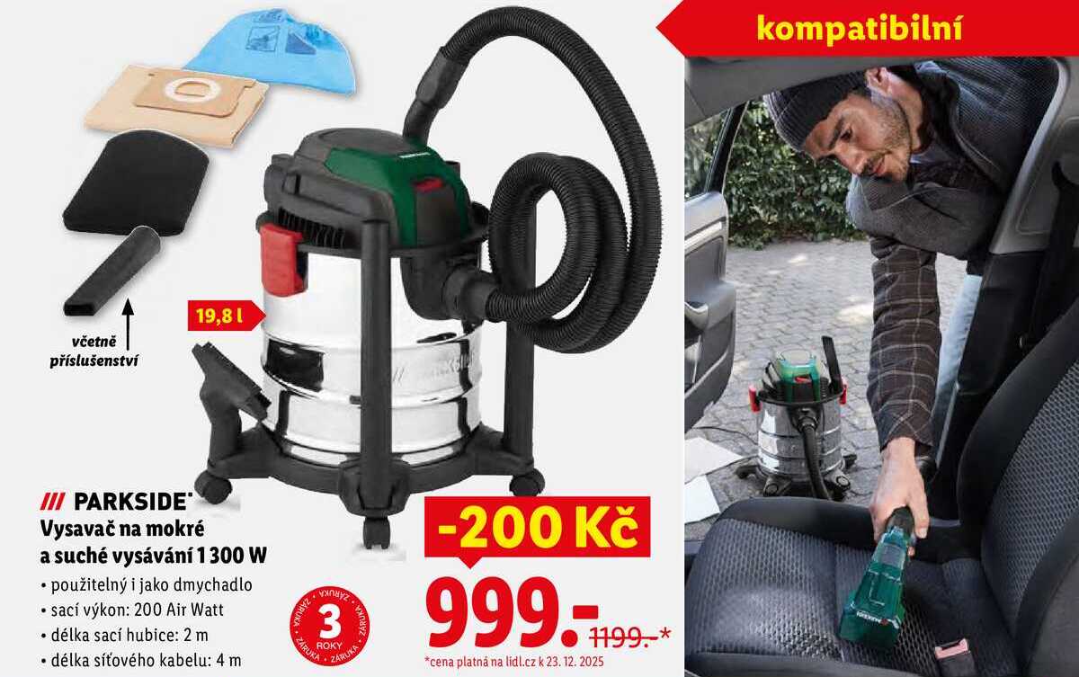 Vysavač na mokré a suché vysávání 1300 W 