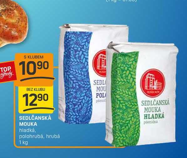 SEDLČANSKÁ MOUKA hladká, polohrubá, hrubá 1 kg