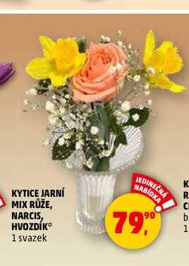 KYTICE JARNÍ MIX RŮŽE, NARCIS, HVOZDÍK, 1 svazek 