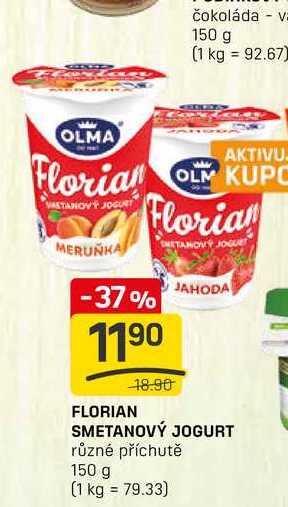 FLORIAN JAHODA SMETANOVÝ JOGURT různé příchutě 150 g