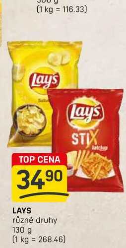 LAYS různé druhy 130 g 