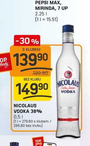 NICOLAUS VODKA 38% 0,5l v akci