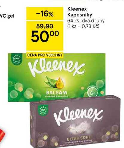 Kleenex Kapesníky, 64 ks, dva druhy 