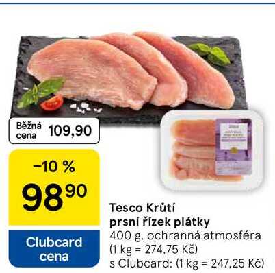 Tesco Krůtí prsní řízek plátky, 400 g 