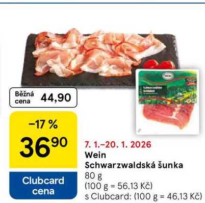 Wein Schwarzwaldská šunka, 80 g 
