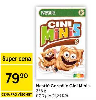 Nestlé Cereálie Cini Minis, 375 g 