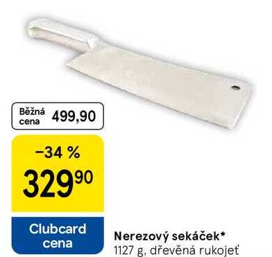 Nerezový sekáček, 1127 g, dřevěná rukojeť 