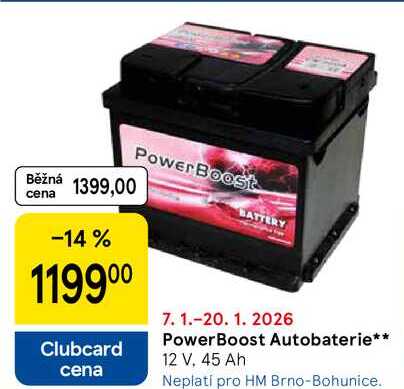 PowerBoost Autobaterie, 12 V, 45 Ah