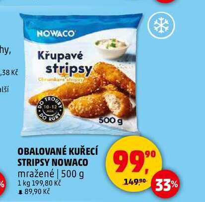 OBALOVANÉ KUŘECÍ STRIPSY NOWACO, 500 g