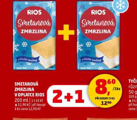 SMETANOVÁ ZMRZLINA V OPLATCE RIOS, 200 ml