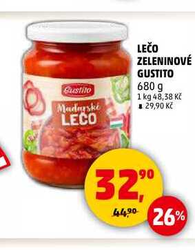 LEČO ZELENINOVÉ GUSTITO, 680 g