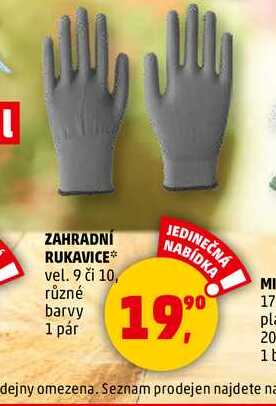 ZAHRADNÍ RUKAVICE, 1 pár