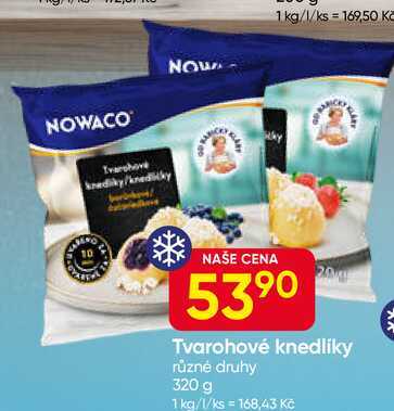 NOWACO Tvarohové knedlíky různé druhy 320 g 