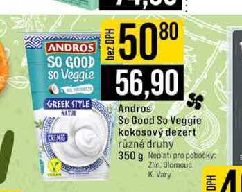 Andros So Good So Veggie kokosový dezert různé druhy 350 g 