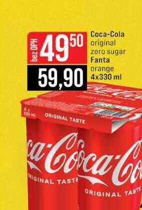Coca-Cola original zero sugar Fanta orange 4x330 ml 