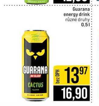 Guarana energy drink různé druhy 0.5l