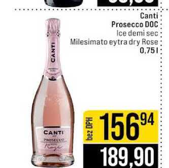 Canti Prosecco DOC Ice demi sec Milesimato eytra dry Rose 0,75l