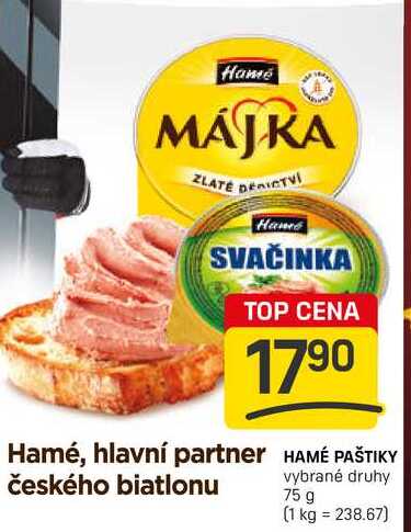 HAMÉ PAŠTIKY českého biatlonu vybrané druhy 75 g 