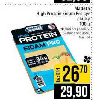 Madeta High Protein Eidam Pro sýr plátky 100 g
