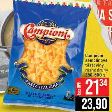 Campioni semolinové těstoviny různé druhy 250-500 g 