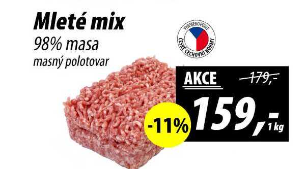 Mleté mix 98% masa masný polotovar, 1 kg 