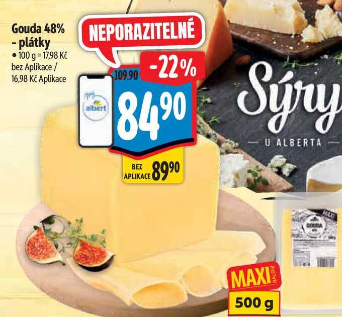 Gouda 48% - plátky 500 g 