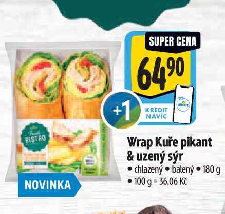  t Wrap Kuře pikant & uzený sýr  180 g