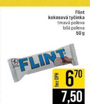 Flint kokosová tyčinka tmavá poleva bilá poleva 50 g