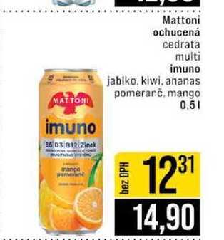 Mattoni ochucená cedrata multi imuno jablko, kiwi, ananas pomeranč, mango 0,5l