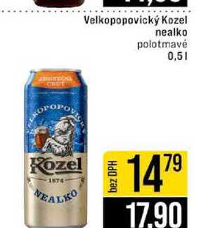 Velkopopovický Kozel nealko polotmavé 0,5l