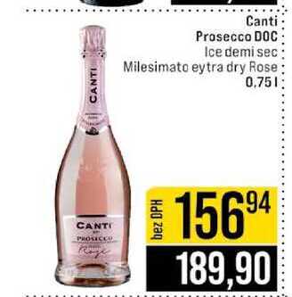 Canti Prosecco DOC Ice demi sec Milesimato eytra dry Rose 0,75l
