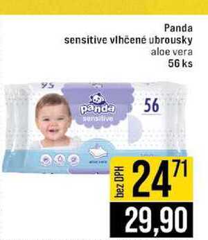 Panda sensitive vlhčené ubrousky aloe vera 56 ks