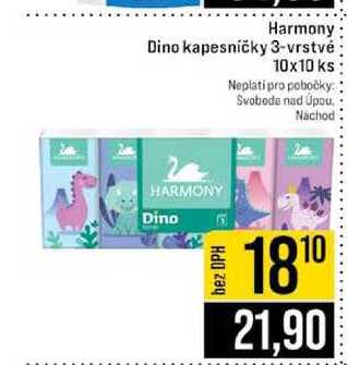 Harmony Dino kapesníčky 3-vrstvé 10x10 ks 