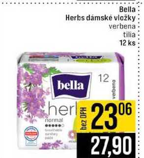 Bella Herbs dámské vložky verbena tilia 12 ks 