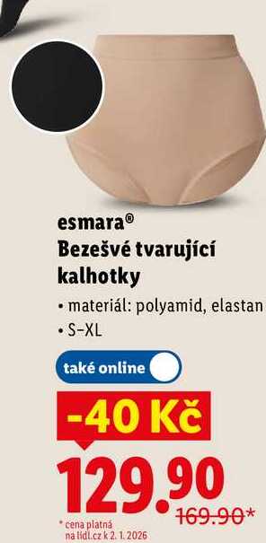 esmara Bezešvé tvarující kalhotky
