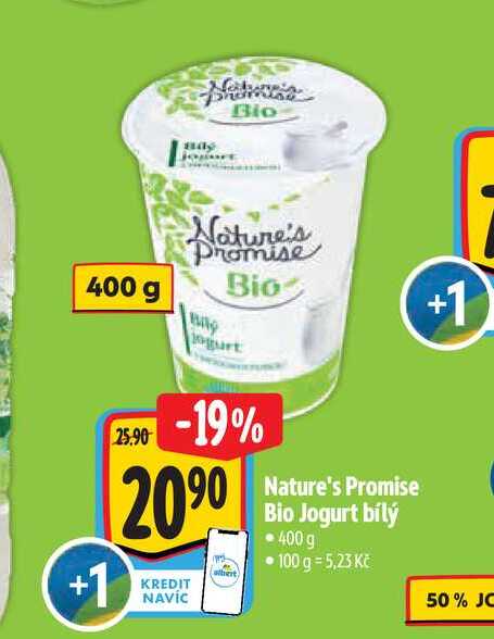  Nature's Promise Bio Jogurt bílý 400 g