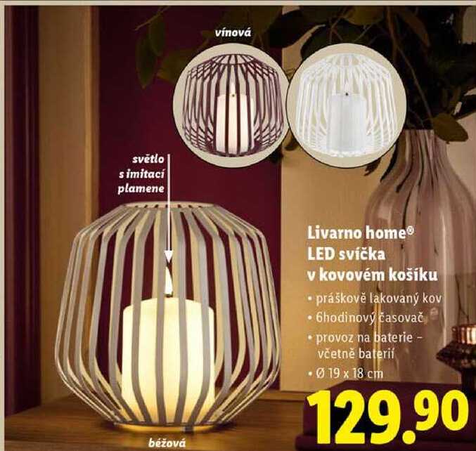 Livarno home LED svíčka v kovovém košíku 