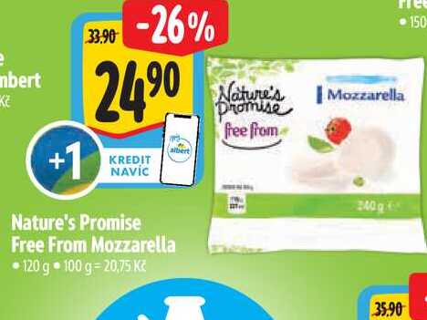   Nature's Promise Free From Mozzarella 120 g  
