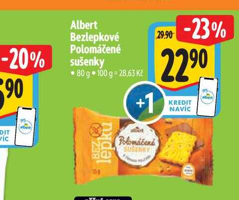 Albert Bezlepkové Polomáčené sušenky 80 g