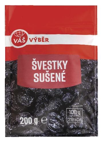 VÁŠ VÝBĚR Švestky sušené, 200 g
