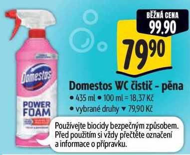Domestos WC čistič - pěna, 435 ml