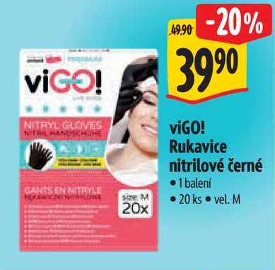 viGO! Rukavice nitrilové černé