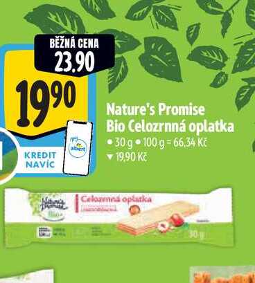  Nature's Promise Bio Celozrnná oplatka 30 g 