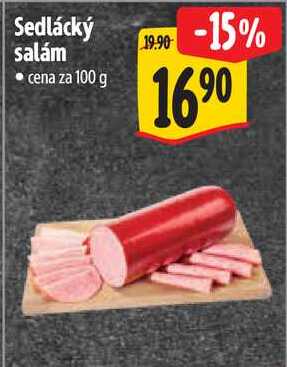 Sedlácký salám, cena za 100 g 