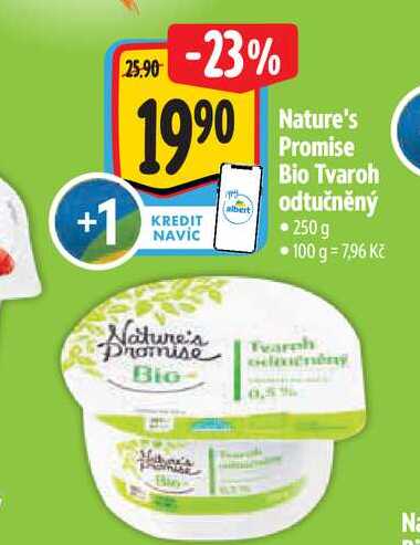   Nature's Promise Bio Tvaroh odtučněný  250g  