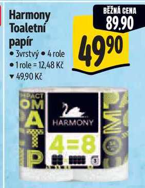 Harmony Toaletní papír, 4 role 