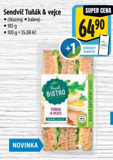 Sendvič Tuňák & vejce, 185 g